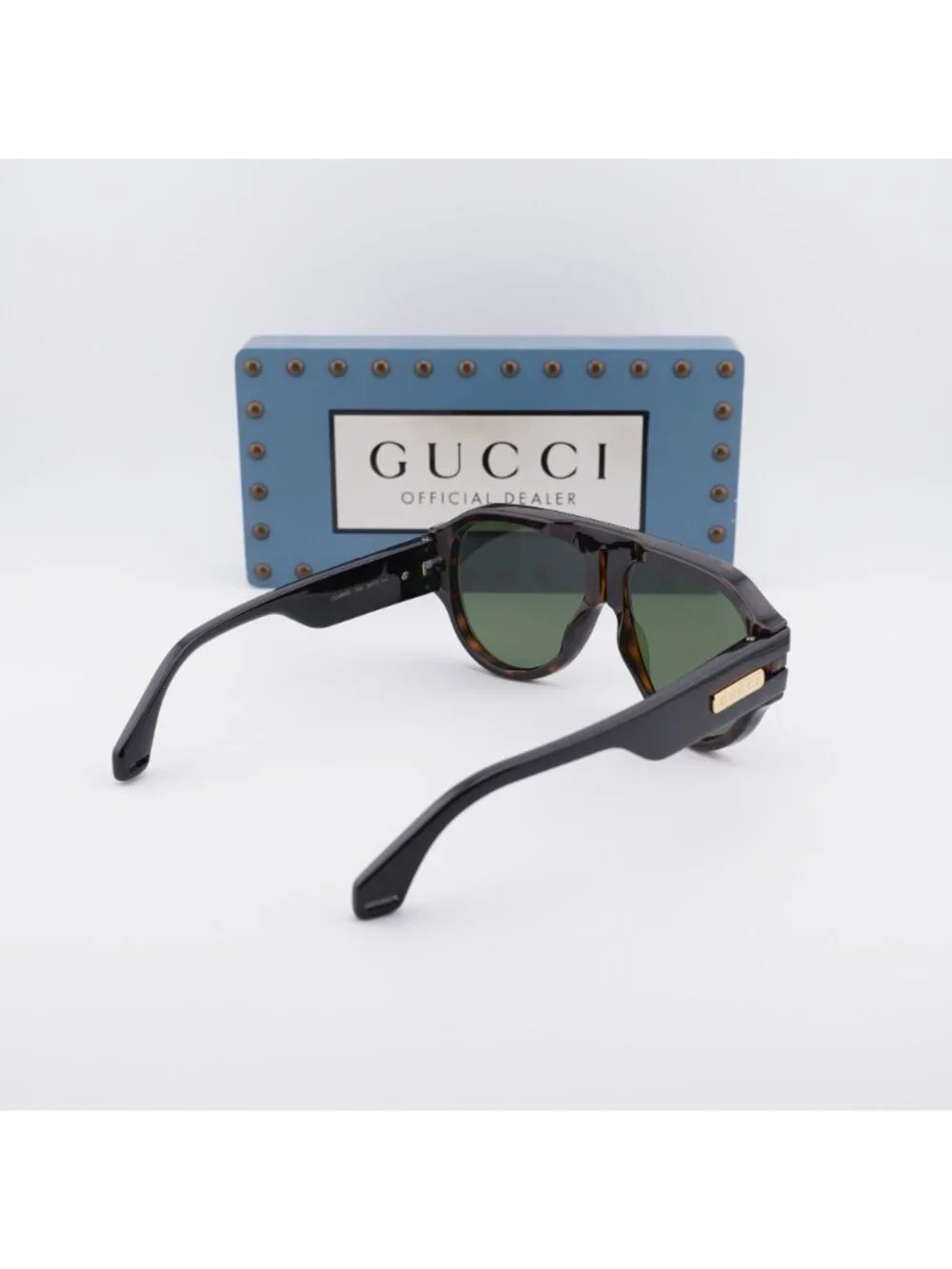 Gucci GG0665S 004 Aviator Sunglasses - Havana / Green